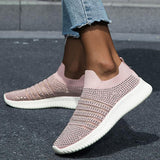 Women's Rhinestone Hollow-out Flats Cloth Flat Heel Sneakers