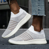 Women's Rhinestone Hollow-out Flats Cloth Flat Heel Sneakers