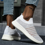 Women's Rhinestone Hollow-out Flats Cloth Flat Heel Sneakers