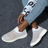 Women's Rhinestone Hollow-out Flats Cloth Flat Heel Sneakers