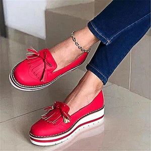 Flat Casual Bowknot Ladies Tassel Lazy Shoes