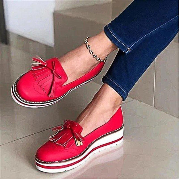 Flat Casual Bowknot Ladies Tassel Lazy Shoes