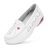 Summer White Leather Comfortable Soft Sole White Shoes