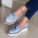 Flat Casual Bowknot Ladies Tassel Lazy Shoes
