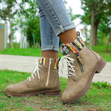 Round Toe Cotton Casual Martin Boots