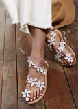 All Over Toe Flower Flat Boho Sandals For Women