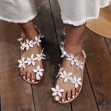 All Over Toe Flower Flat Boho Sandals For Women