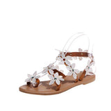 All Over Toe Flower Flat Boho Sandals For Women
