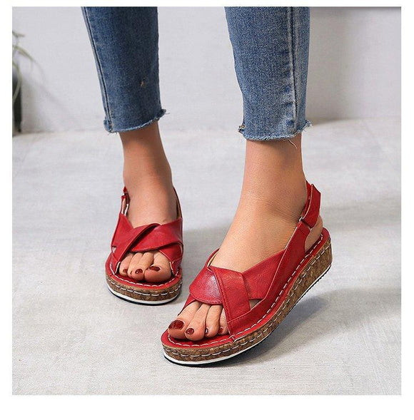 Flat Velcro Fish Mouth Flat Heel Women's Sandals