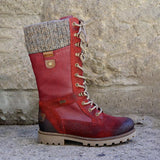 Women's Cozy Vintage Leather Mid-Calf Boots