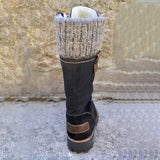 Women's Cozy Vintage Leather Mid-Calf Boots