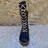Women's Cozy Vintage Leather Mid-Calf Boots