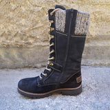 Women's Cozy Vintage Leather Mid-Calf Boots