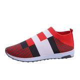 Women Casual Splicing Breathable Knit Elastic Flat Sneakers