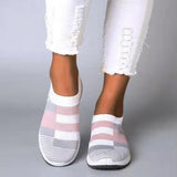 Women Casual Splicing Breathable Knit Elastic Flat Sneakers