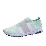 Women Casual Splicing Breathable Knit Elastic Flat Sneakers