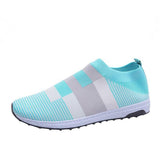 Women Casual Splicing Breathable Knit Elastic Flat Sneakers