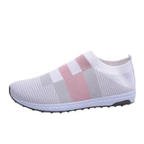 Women Casual Splicing Breathable Knit Elastic Flat Sneakers
