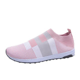 Women Casual Splicing Breathable Knit Elastic Flat Sneakers