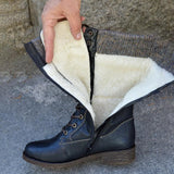 Women's Leather Warm Lace-up Comfortable Boots