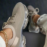 Women's Lace-up Solid Color Casual Flat Sneakers
