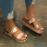 Women's Rhinestone Solid Color Summer Casual Sandals