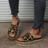 Horsehair One-line Casual Women's Sandals And Slippers