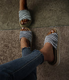 Horsehair One-line Casual Women's Sandals And Slippers