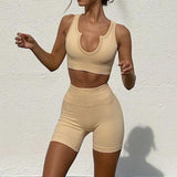 [Free Shiipping For 2PCS] Sexy Sports Short-sleeved Yoga Suit Fitness Suit