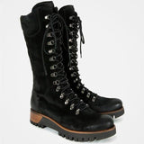 Women's Mid Calf Lace-up Leather Boots