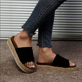 Horsehair One-line Casual Women's Sandals And Slippers