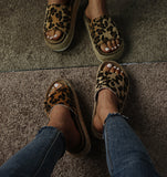 Horsehair One-line Casual Women's Sandals And Slippers