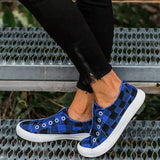 Slip-On Plaid Flat Canvas Sneakers