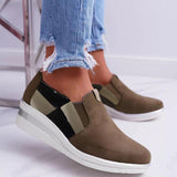 Women's Slid-on Solid Color Casual Wedge Sneakers