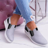 Women's Slid-on Solid Color Casual Wedge Sneakers