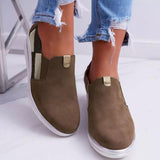 Women's Slid-on Solid Color Casual Wedge Sneakers